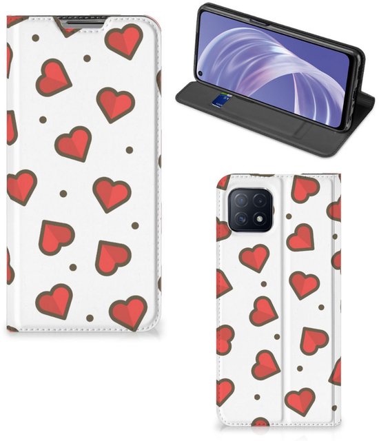 Cas de téléphone cadeau pour petite amie OPPO A73 5G étui de protection coeurs