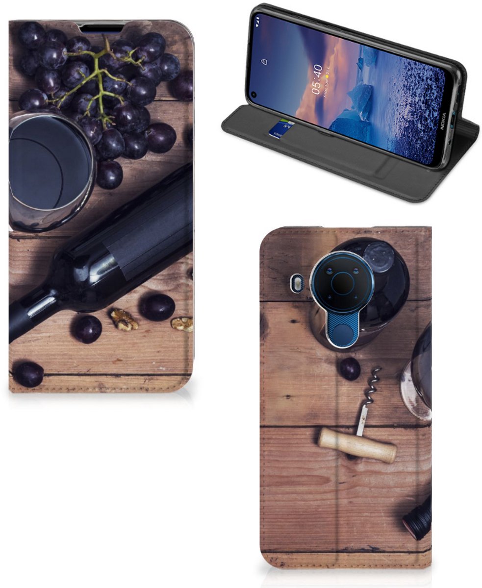 Standcase Hoesje voor Nokia 5.4 Flip Style Cover Wijn