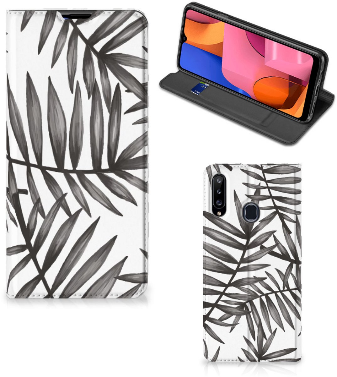 Samsung Galaxy A20s Smart Cover Leaves Grey