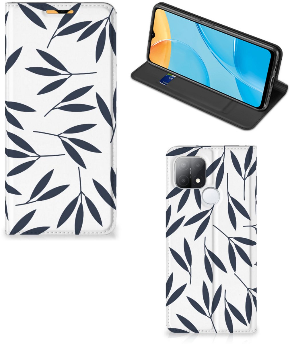 OPPO A15 Smart Cover Leaves Blue