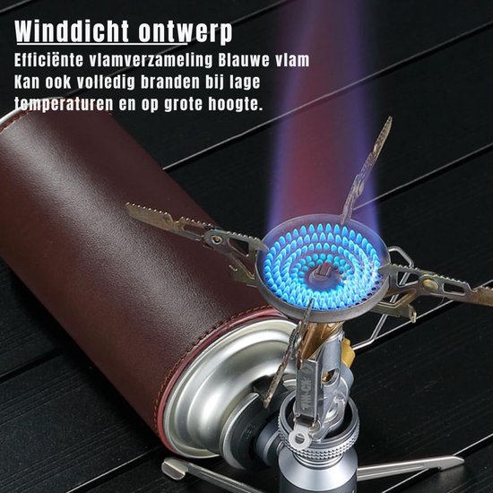 REN® Camping Gasstel - Gasstel - Kooktoestel Camping - Kookstel Gas Camping - Zilver - 9cm x 9cm x 9cm van Merkloos — afbeelding 3