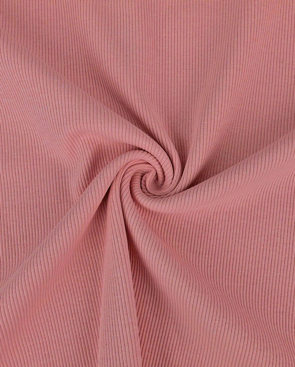 Rib Jersey Oud Roze – 95% Katoen & 5% Lycra – 140 cm Breed – Oeko-Tex – Stretch Tricot 280 gr/m²