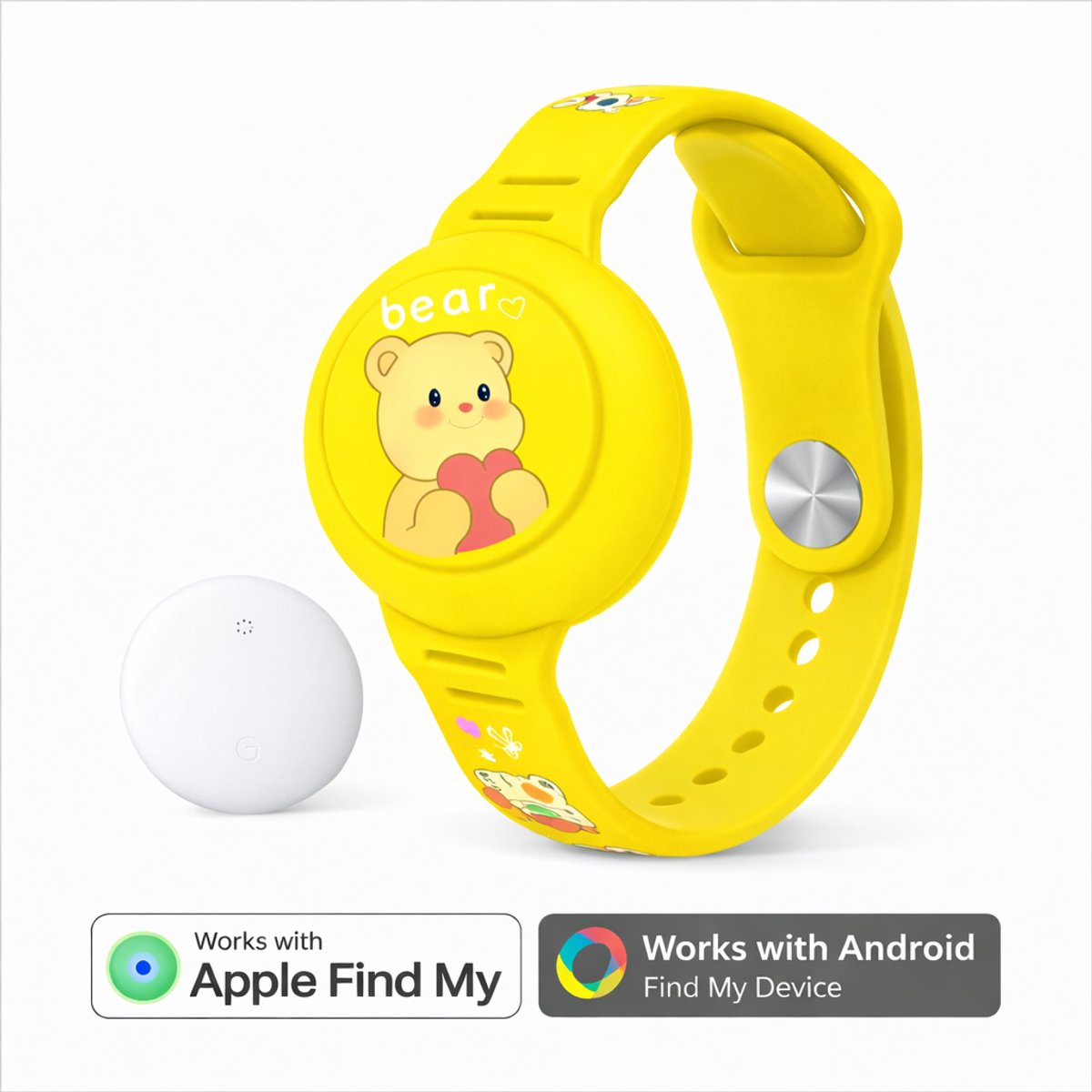 Kinder horloge - GPS armband – Werkt met Android Find My Hub – Waterdicht – Inclusief Tracker - Met Geluidssignaal