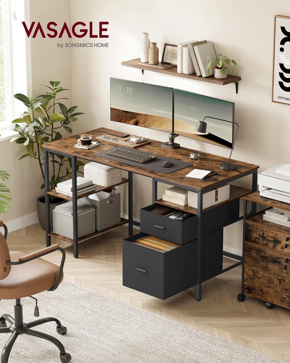 Computerbureau 140x60 cm met Lades - 140x60 cm - Zwart - Medahomestore