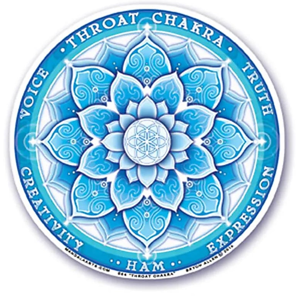 Raamsticker 5e chakra - 10,5 cm