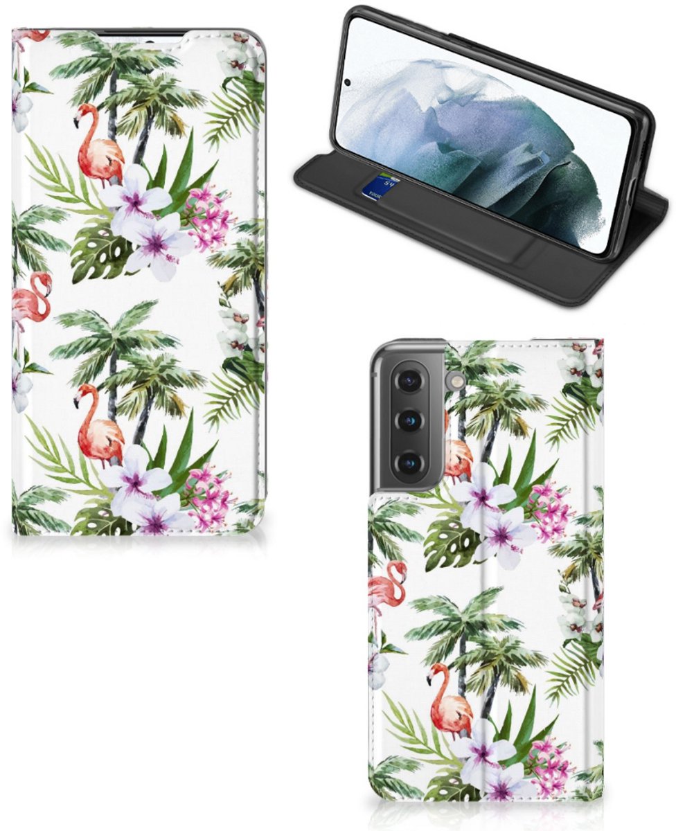 Samsung Galaxy S21 FE Hoesje maken Flamingo Palms