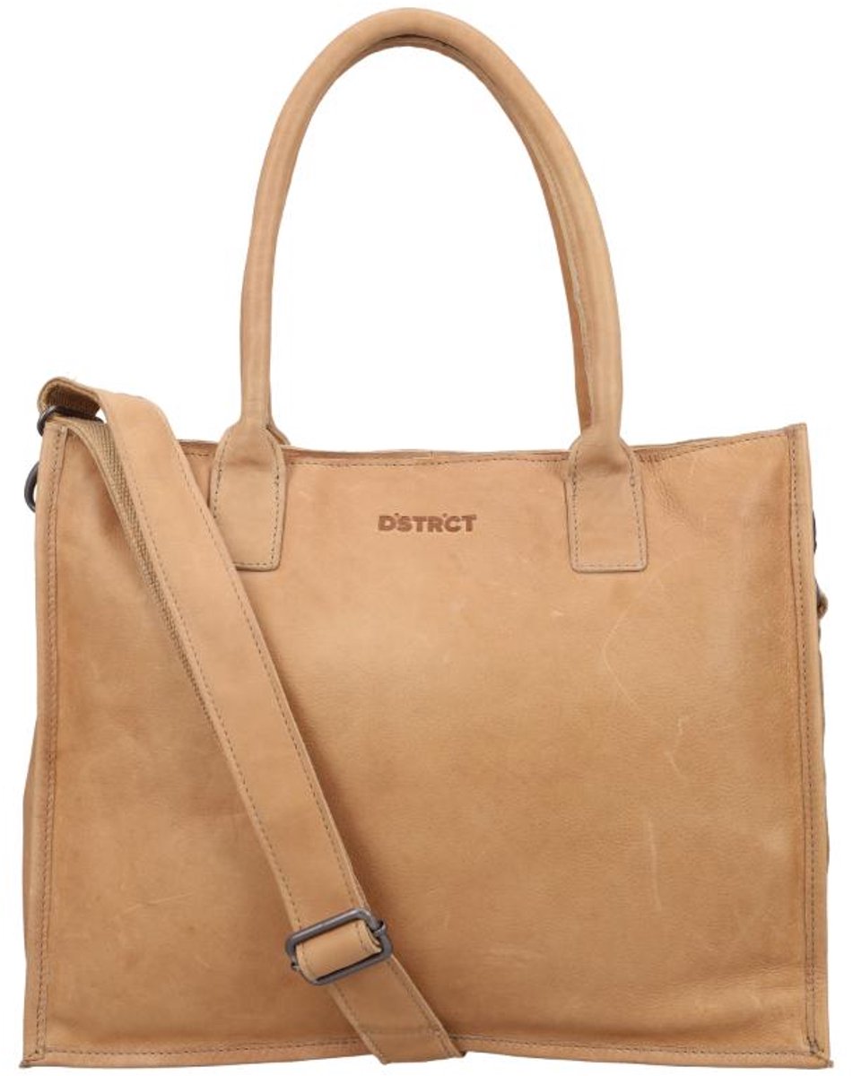 DSTRCT Laptoptas / Werktas - Dames - 15 inch - Leer - Preston Park - Taupe