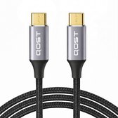 Qost - USB C naar USB C Kabel - USB-C Kabel - 20Gbps - 8K 60Hz Video - 100W (5A/20V) - Snellader & Datasynchronisatie - 2 Meter - Spacegrey