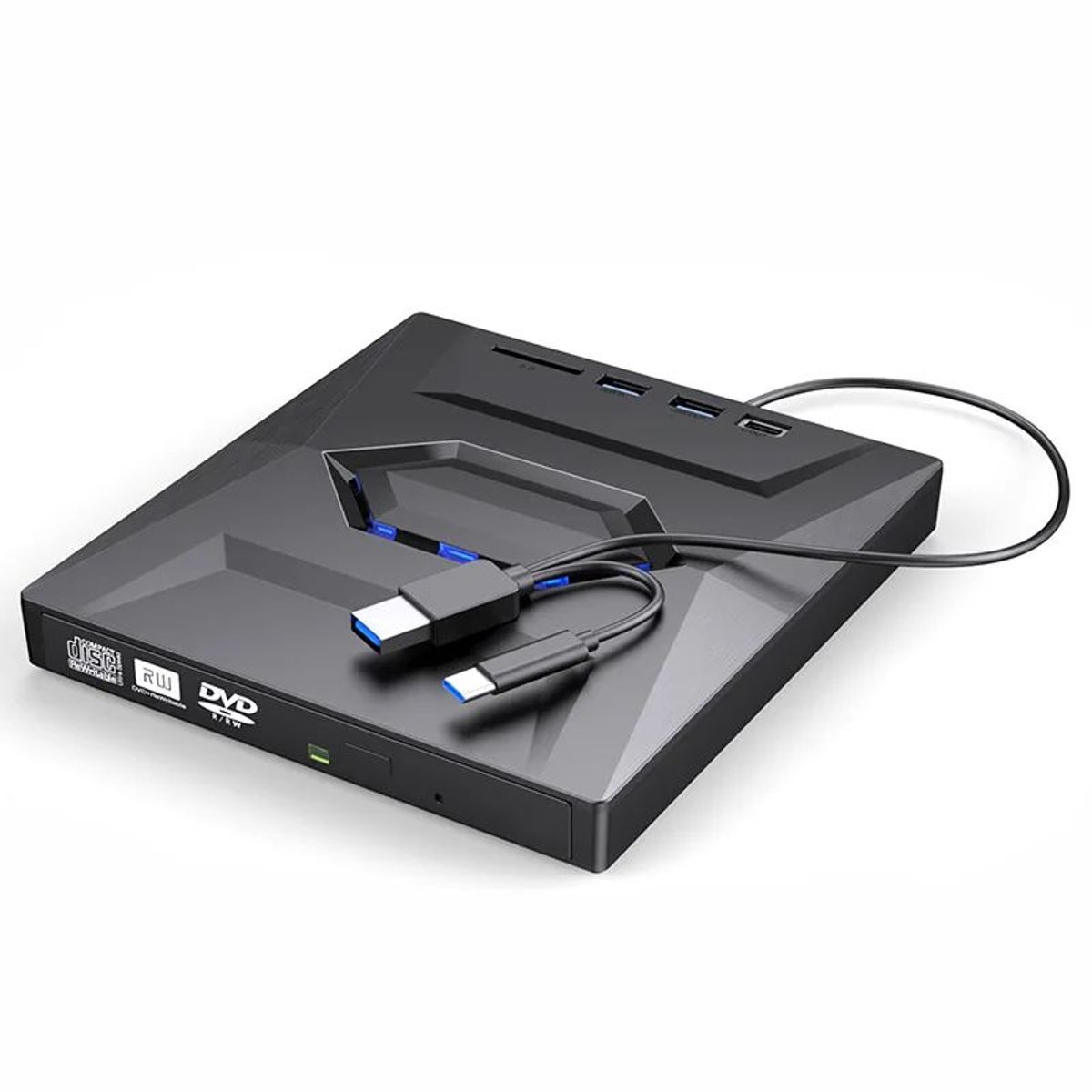 LeeuwenChoice® Draagbare DVD Speler - Externe CD/DVD - USB 3.0 Type-C- Docking Station Windows, Mac en Linux