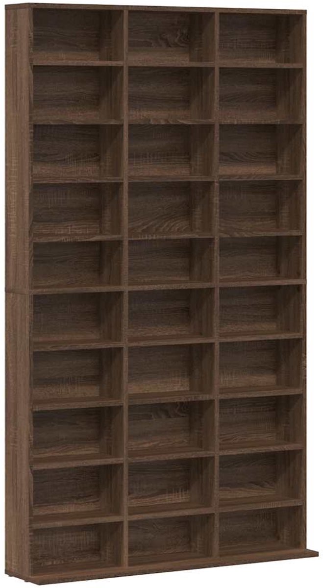 vidaXL - Cd-kast - 102x23x177,5 - cm - bewerkt - hout - bruin - eikenkleur