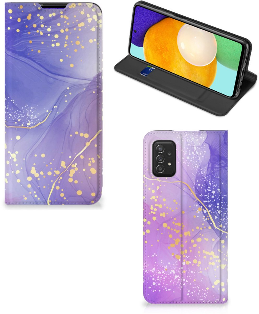 Book Case voor Bookcase voor Samsung Galaxy A03s Watercolor Paars