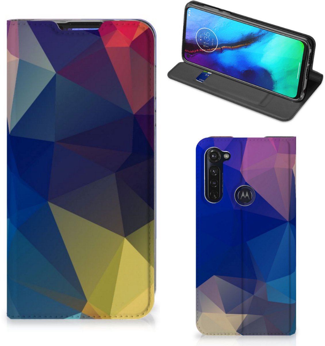 Motorola Moto G Pro Stand Case Polygon Dark