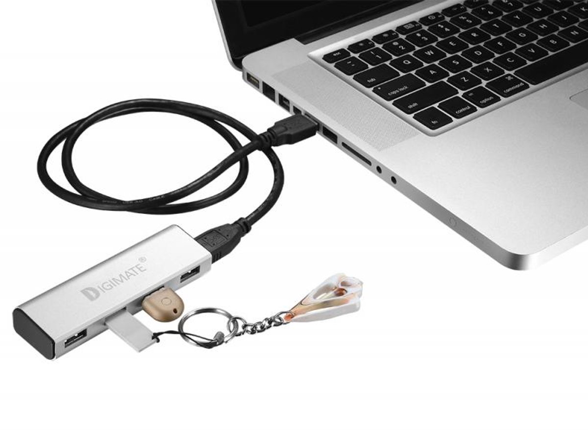4-Port Alumimun USB 3.0 HUB DM-0013 (Zilver)