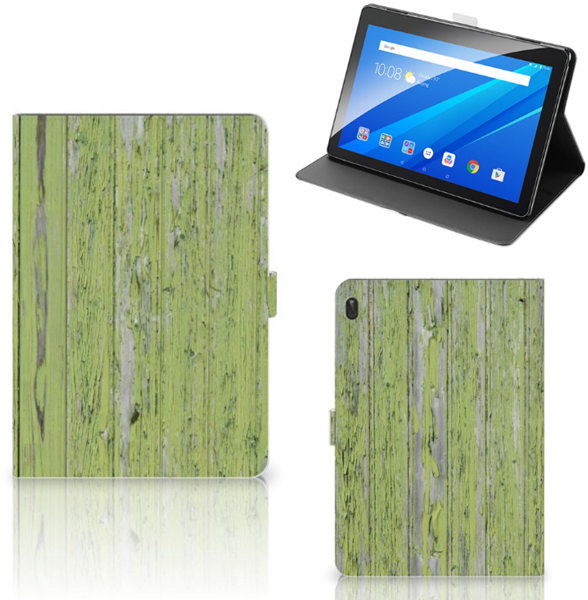 Lenovo Tab E10 Tablet Book Cover Green Wood