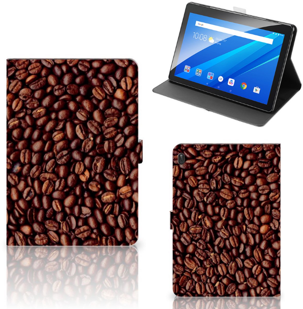 Lenovo Tab E10 Tablet Stand Case Koffiebonen