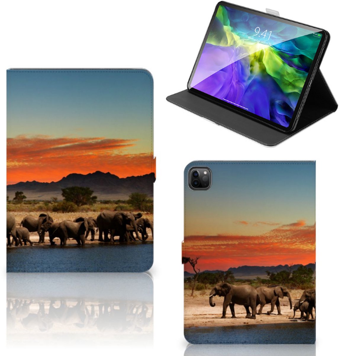 iPad Pro 11 2020/2021/2022 Flip Case Olifanten