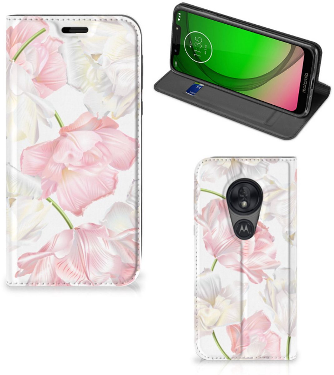 Motorola Moto G7 Play Smart Cover Lovely Flowers