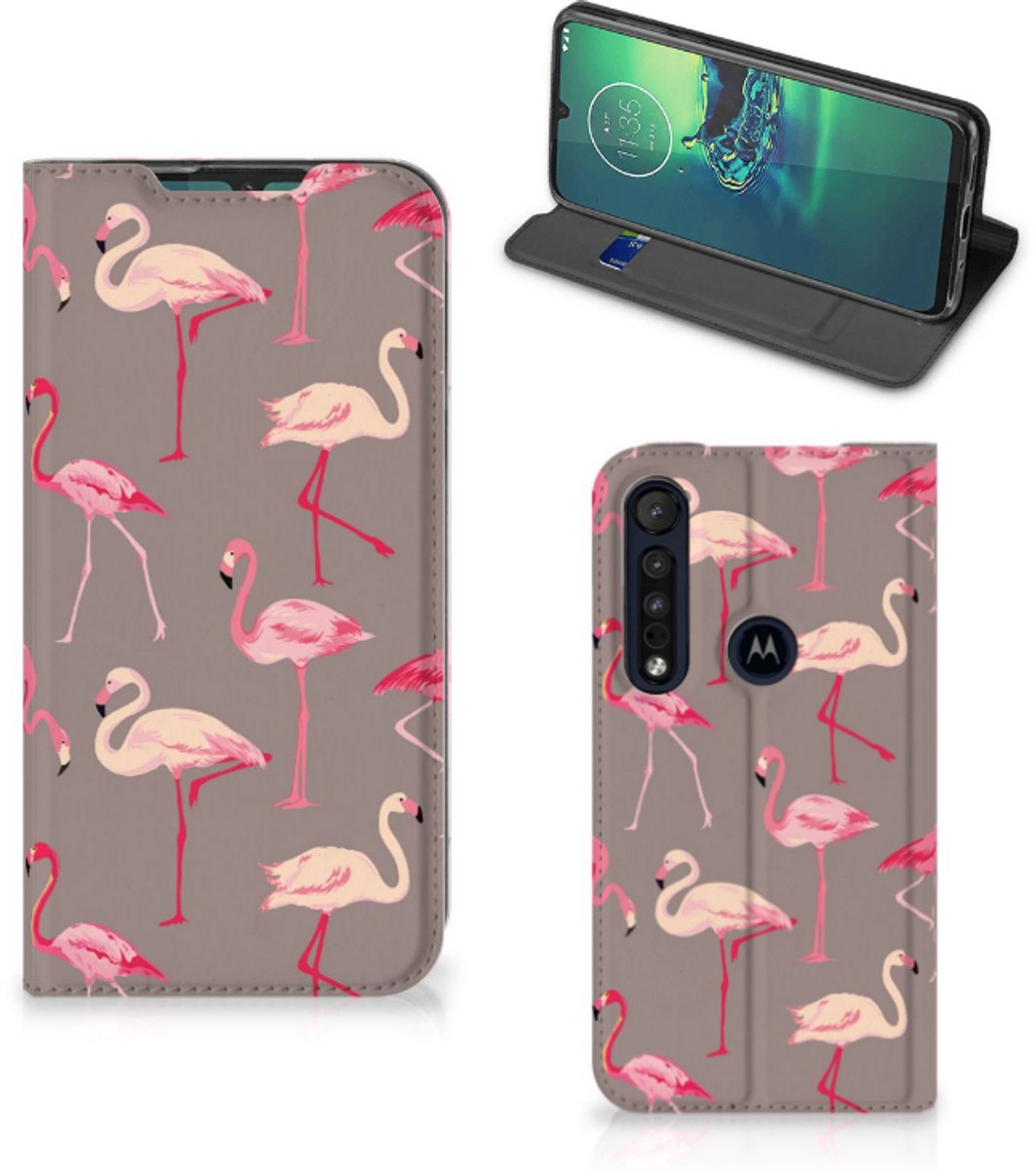 Motorola G8 Plus Hoesje maken Flamingo
