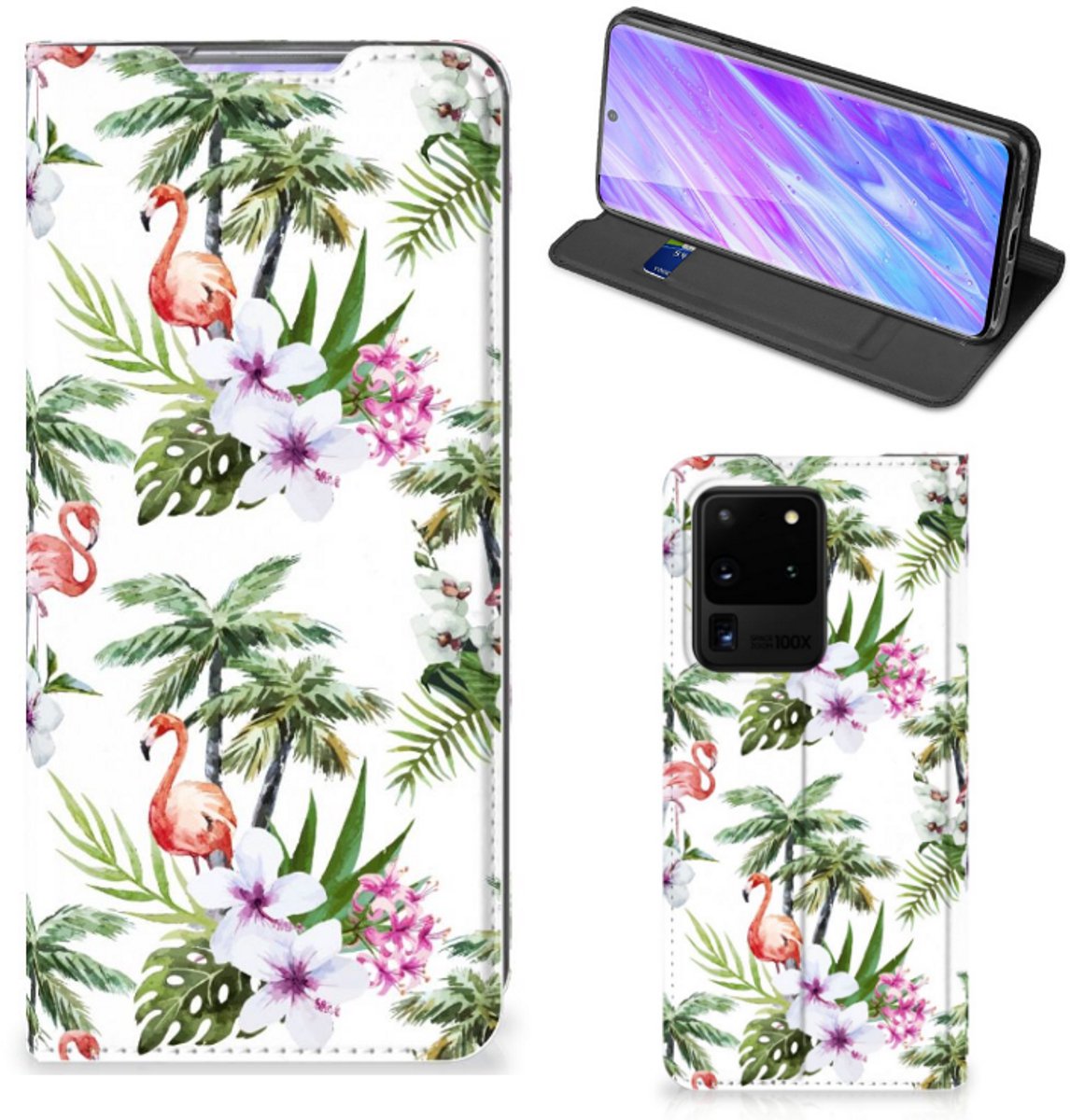 Samsung Galaxy S20 Ultra Hoesje maken Flamingo Palms