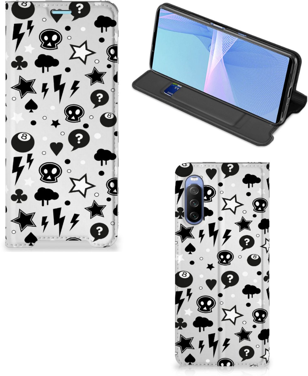 Mobiel BookCase Sony Xperia 10 III Silver Punk