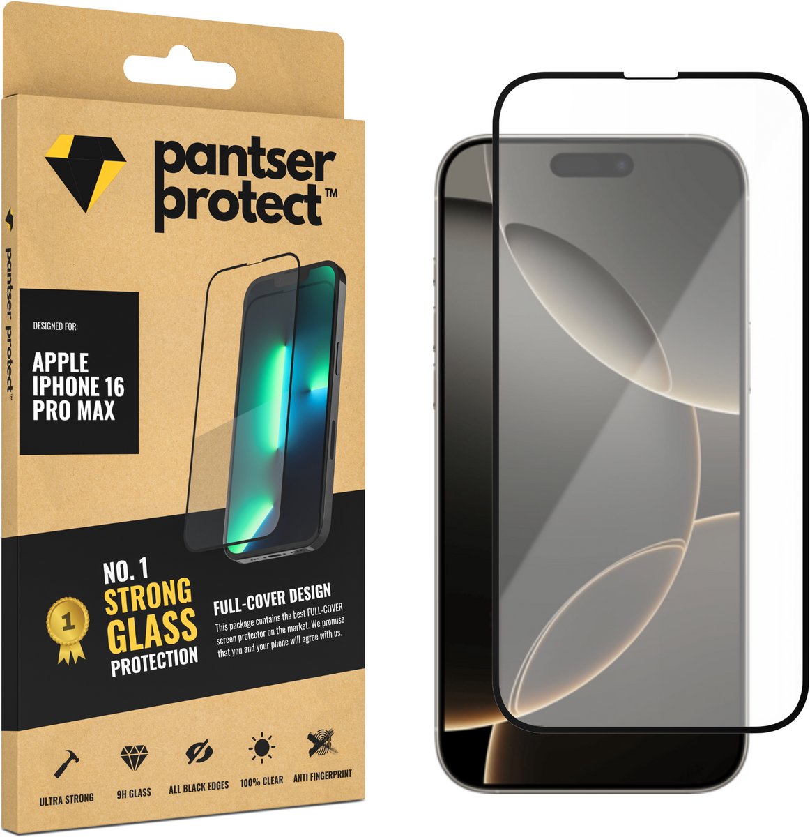 Pantser Protect™ Glass Screenprotector Geschikt voor Apple IPhone 16 Pro Max - Case Friendly - Premium Pantserglas - Glazen Screen Protector
