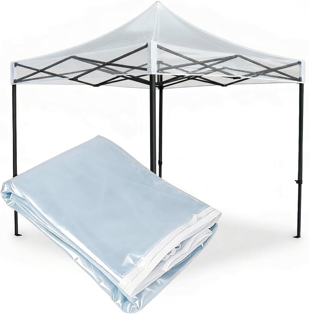 Gazebo Luifel - Dakzeil - Buiten Genieten - Transparant PVC - 3x3 Meter - Transparant