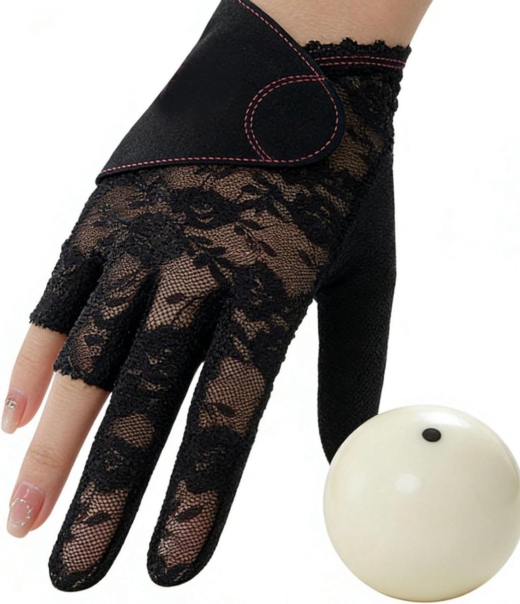 Biljarthandschoen Dames - Poolhandschoen Kant - Precisie Stoten - Antislip Siliconen - Universele Pasvorm - Roze