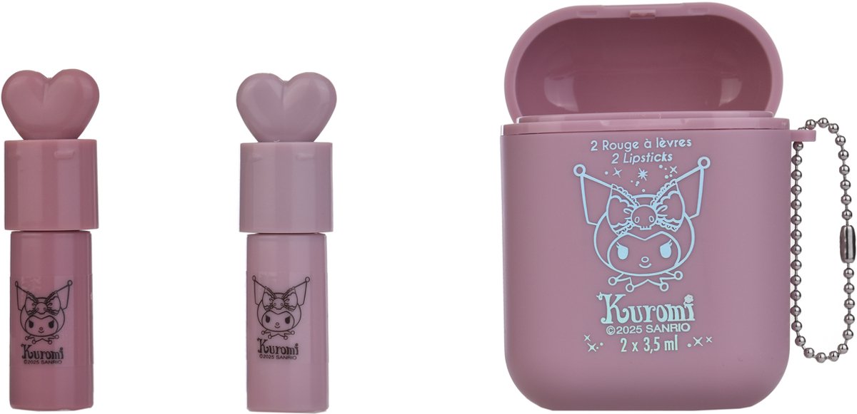 Kuromi Lipstick Set - Vegan Lippenstift Set - Roze Lipgloss Make-up Set - 2 x 3,5 ml