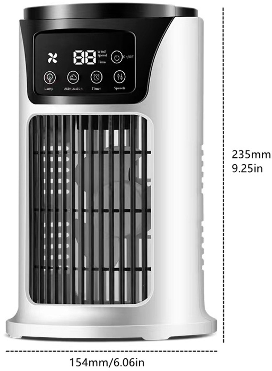 Draagbare airco - Ventilator - Mini ventilator - Air cooler - Mobiele Aircooler- Desktop Thuis Kamer Camping Kantoor – foto 2