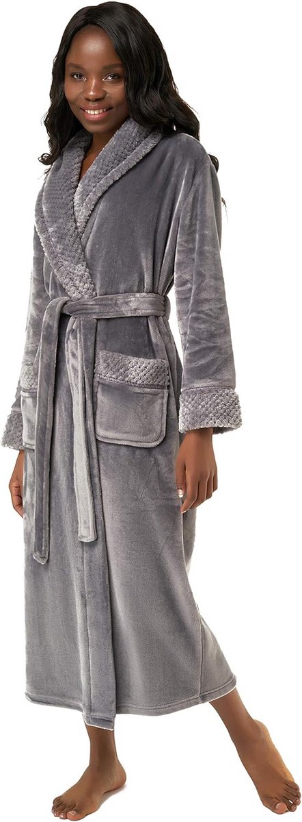 Oversized Pluche Badjas Dames - Zachte Warme Fleece Kamerjas voor Comfort