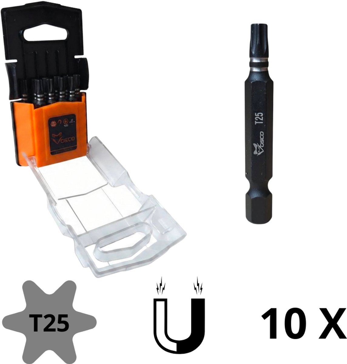 schroefbit T25 10stuks magnetische bitjes