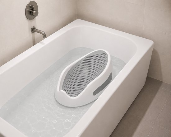 Baby Bad Zitje - Stoel - Baby - Bad - Ondersteuning - Zitje - Douche - Grijs - Anti Slip — afbeelding 3