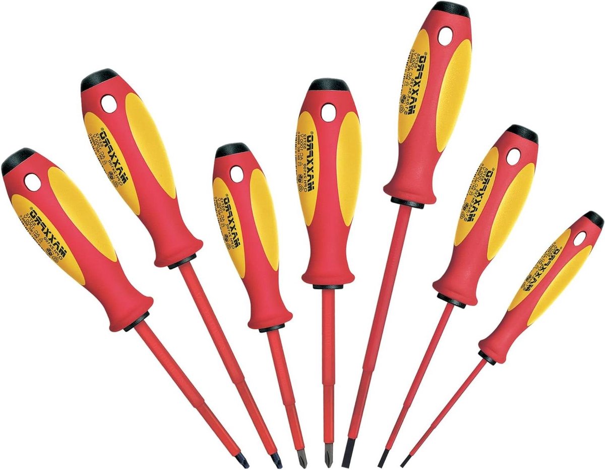 Schroevendraaierset - Geïsoleerde Schroevendraaiers - Veilig Klussen - Geïsoleerde Handgrepen - 7 Delig - Multicolor