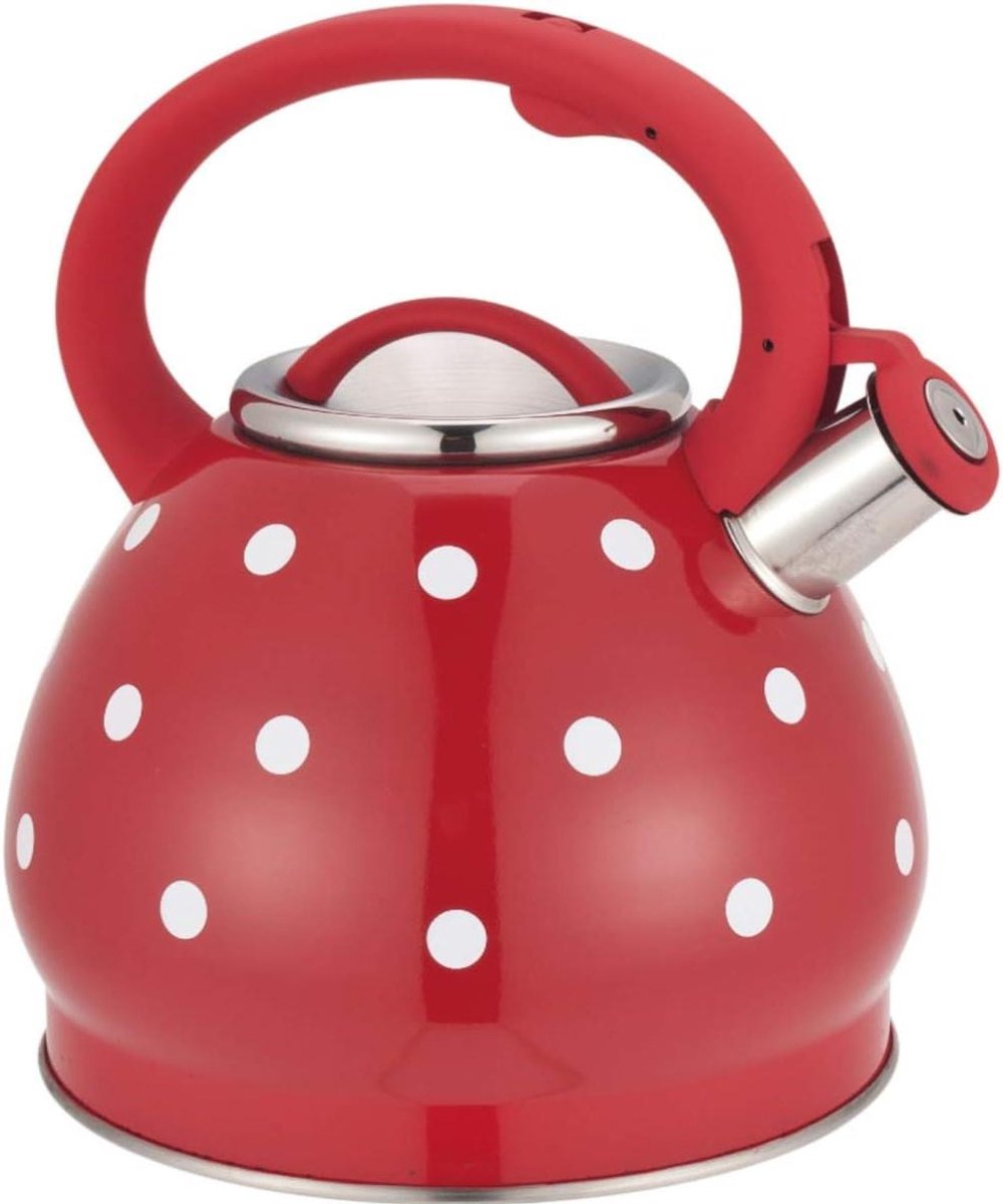 Waterkoker - Theepot Fluitketel - Water Koken - Luid Fluitje - 35 Liter - Rood