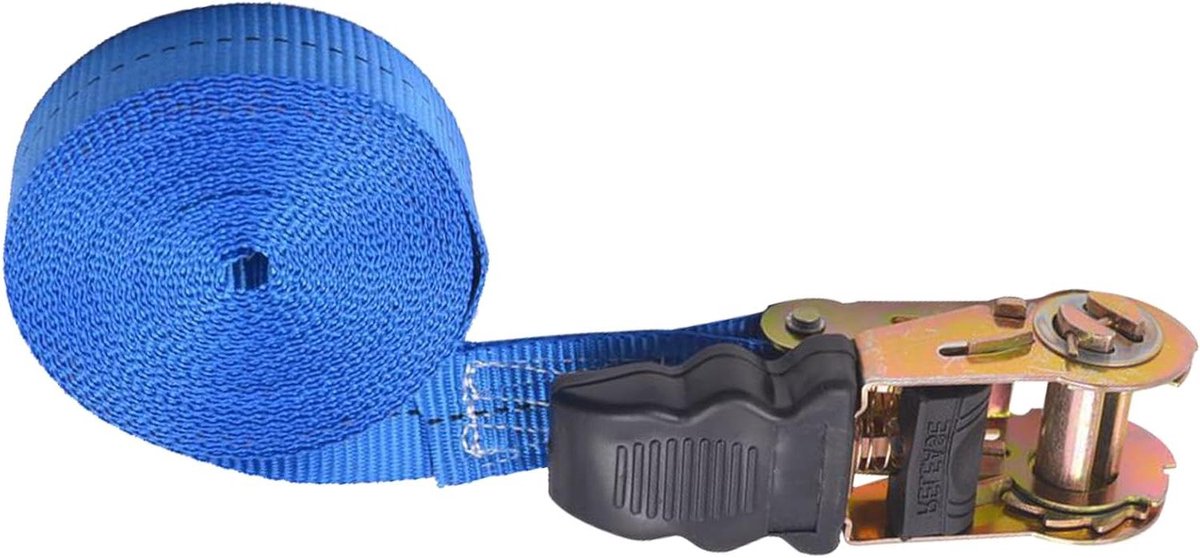 Ratelriemen - Sjorbanden - Lading Zekeren - Hoge Treksterkte - 5 Meter - Blauw