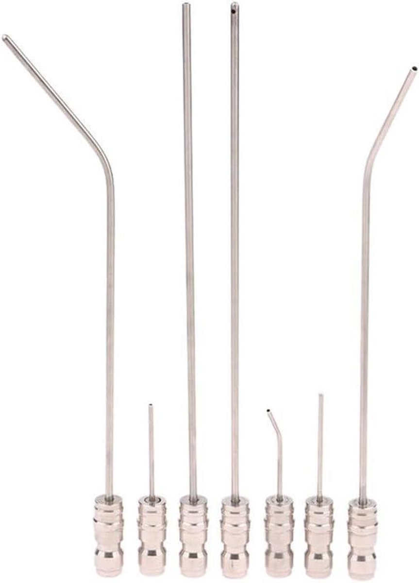 Naald Nozzle - Precisie Mondstuk - Apparaat Onderhoud - Roestvrij Staal - 8 x 1 cm - Zilver
