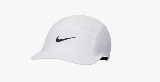 Nike Dri-FIT Club Running Cap - Wit/Zwart - Hardlooppet - Sportpet - Unisex - Maat M/L