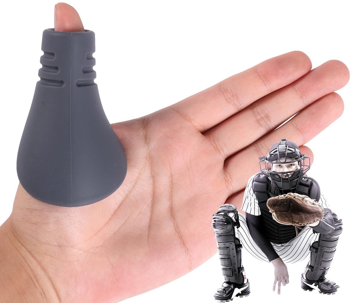 MTTproducts- Duimbeschermer Siliconen - Honkbal/Softbal - Beschermend Schild - Handblessures Voorkomen - Volledige Dekking - Grijs - Thumb Guard