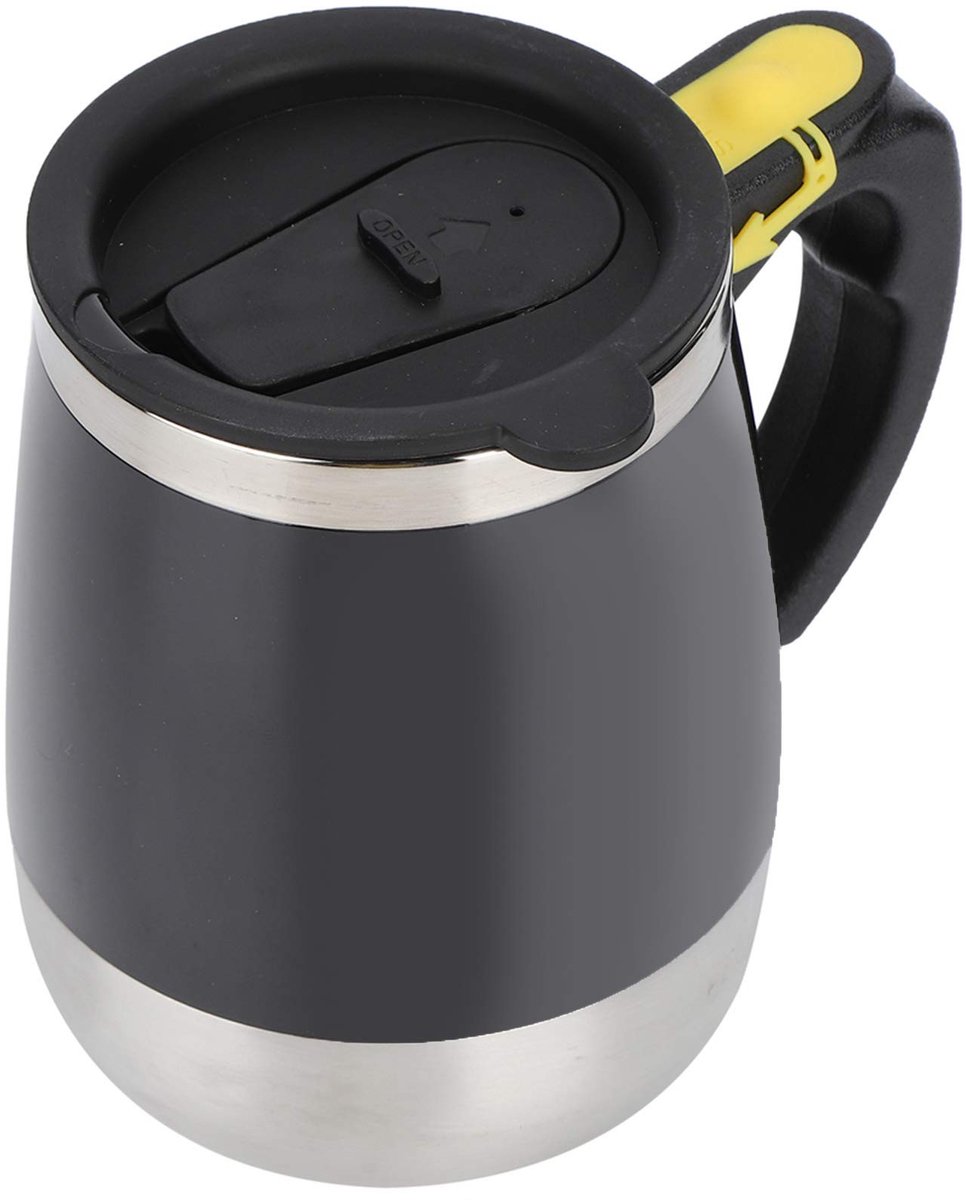 NTH products - Roestvrijstalen Elektrische Magnetische Waterbeker - Zelfroerende Mengbeker - Zwart - USB Opladen - Koffie en Melk - Geschikt voor Thuisk...