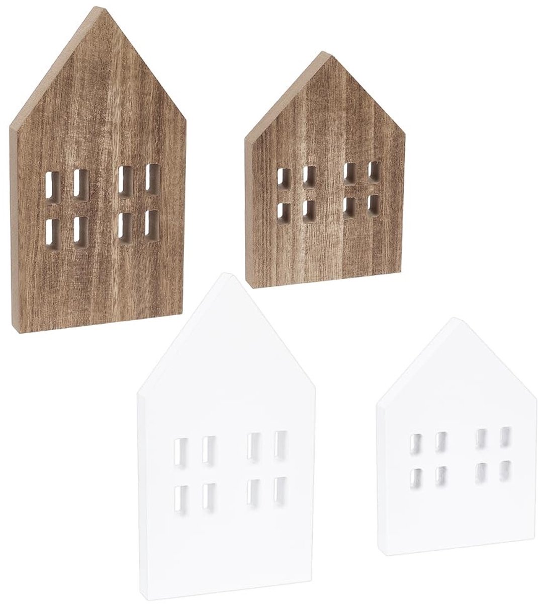 MTTproducts- Houten Bord - Huisvormig - Decoratie Bord - Gelaagd Dienblad - Kerstdecoratie - 130x90.5x15mm - Rustieke Touch - Decoratiebord