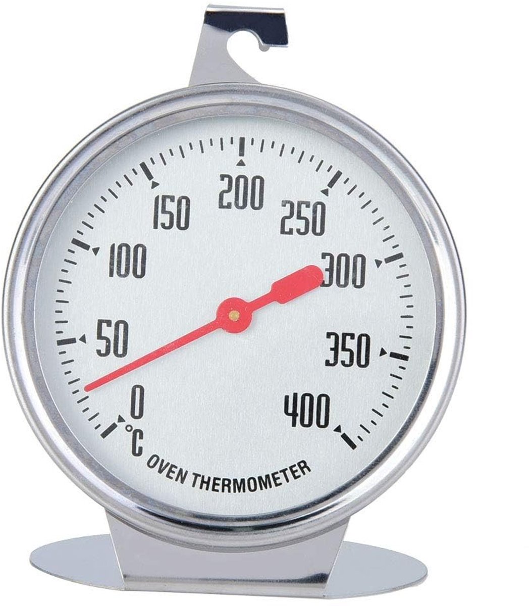 MTTproducts- Oven Thermometer Ovenbestendig - Digitale Keukenthermometer - RVS Thermometer - Compact - Meetbereik 0-400 Graden - Dial Diameter 7 cm - Keuken Thermometer