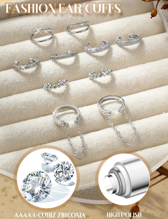 MTTproducts- Oorbellen Dames - Zilveren/Gouden Oorbellen - Oorklemmen Zonder Gaatjes - Verstelbaar - Lichtgewicht - Draagcomfort - Oorclips van mttproducts — afbeelding 2