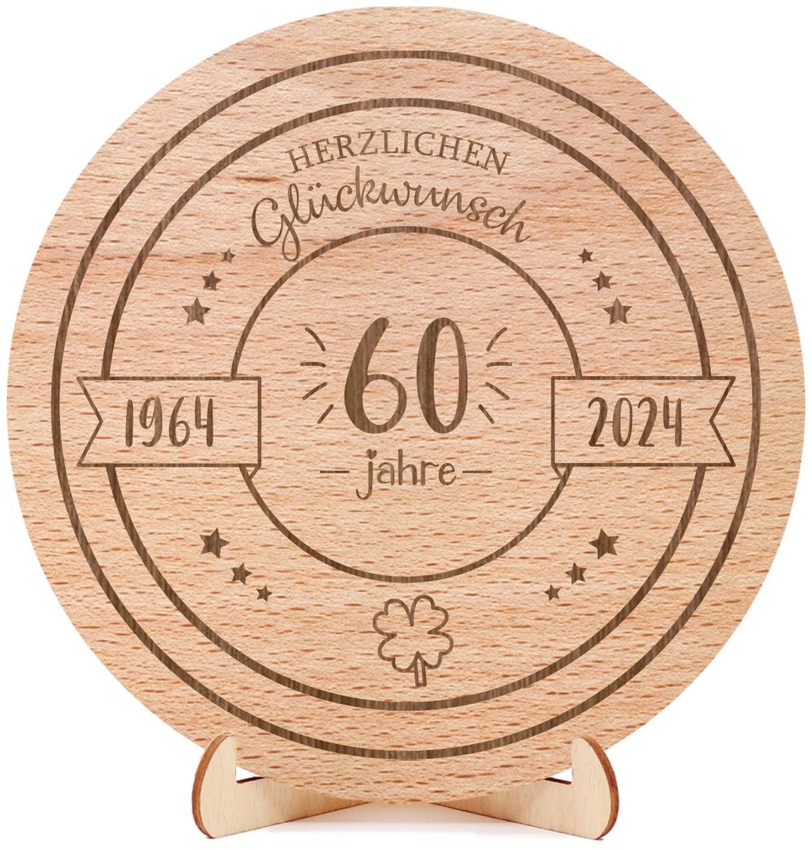 MTTproducts- Houten Plaat - 60e Verjaardag - Herdenkingsfeest - Geschenken - Graveren - Uniek Cadeau - Herinneringsplaat