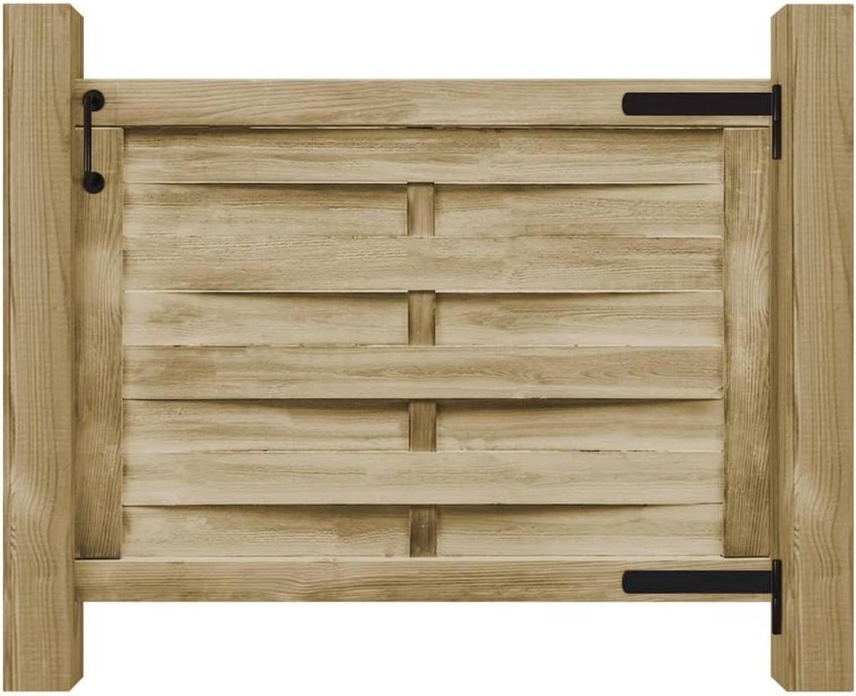 Tuinhek - Tuinpoort - 100x75 cm - Massief Grenenhout - Groen Geïmpregneerd - Weerbestendig