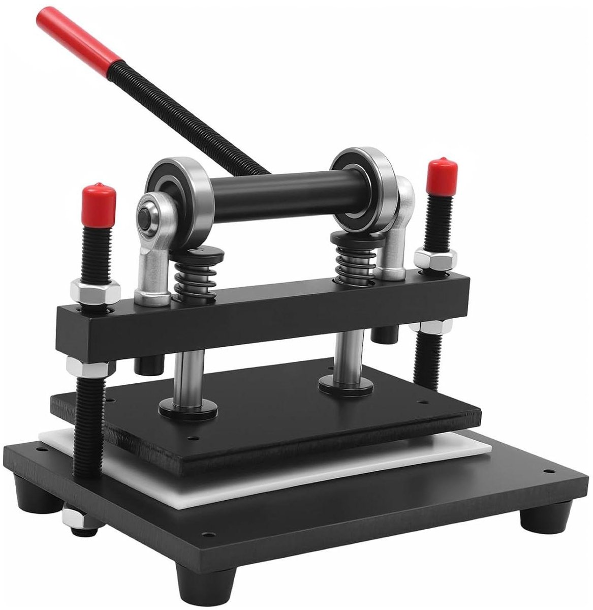 Leersnijmachine - Stansmachine - Ambachtelijk Werk - 2 Ton Draagvermogen - 0-100 mm Werkdikte - Zwart