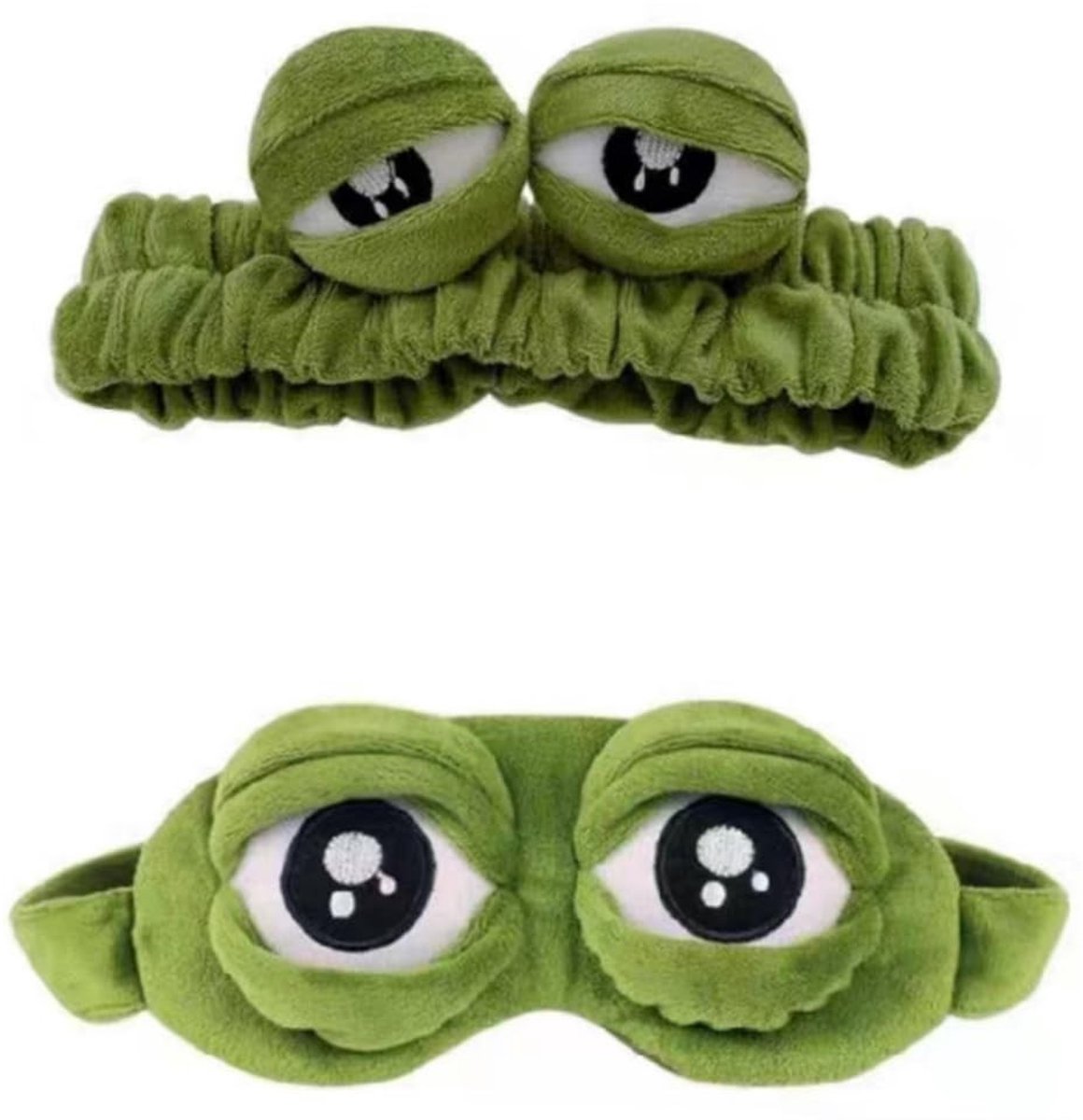 Cosensi- Oogmasker Kikker - Katoenen/Polyester - Lichtgewicht - Voor Yoga/Schoonheid - Inclusief Hoofdband - Comfortabel en Zacht - Slaapmasker