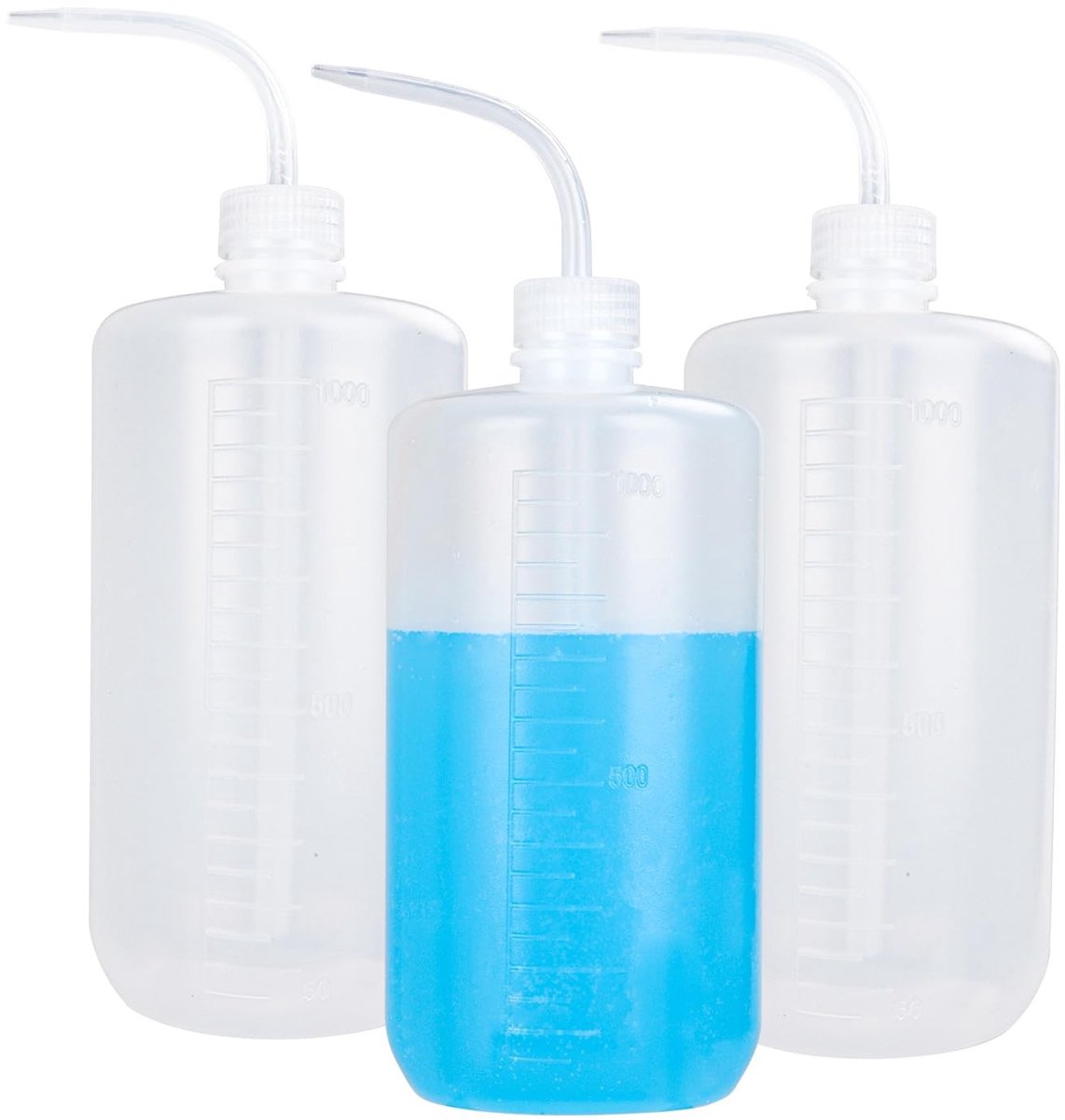 Cosensi- Spuitfles 1000 ml - Set van 3 - Laboratoriumfles - Knijpfles - Waterdicht - Flexibel - Antilek met lange tuit - Sproeifles