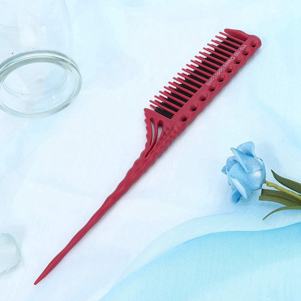Cosensi - Professionele haarkam - Haarstylingkam - Puntige haarmodelleringkam - Rood - Kapsalon kam - Perfect voor haarstyling - Lichtgewicht en co...