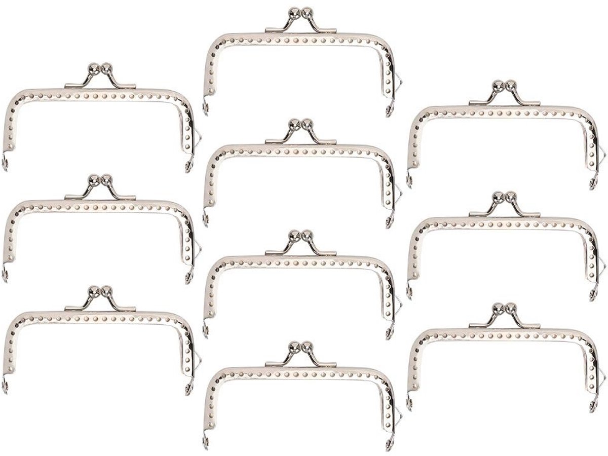 Cosensi- Kliksluitingen Goud/Zilver - 10 Stuks - Portemonneeframe - Metalen Frame - Doe-het-zelf Knutselbenodigdheden - 8,5 Cm - Portemonnee Frame