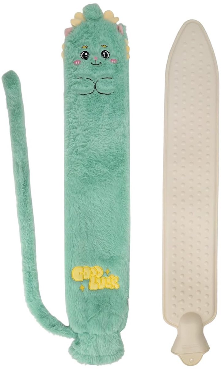 Cosensi- Warmwaterkruik met pluche hoes - Lange warmwaterkruik - 1,5 liter - Verwarming voor nek/schouder/buik - Afneembare slang - Comfortabel ontwerp - Warmwaterfles